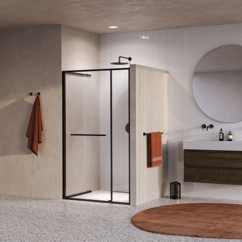 BRAUER Luminis Nisdeur - 120x200 - 2-delig naar binnen draaiend - helder glas - omkeerbaar - incl. glascoating - geborsteld gunmetal PVD SW1580841