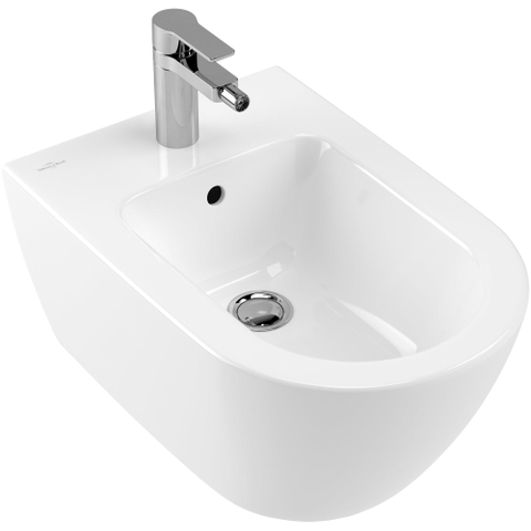 Villeroy & Boch Subway 2.0 wandbidet - 56.5x37.5x28cm - met overloop - White Alpine (glans wit) 0124040