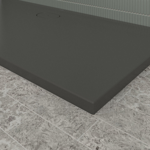Villeroy & Boch Ecora douchebak - 170x80x3.5cm - afvoer lange zijde - anthracite (antraciet) SW1559006