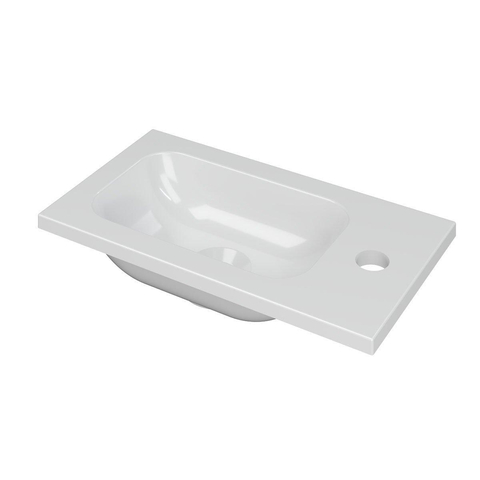 INK Enter lave-mains - 40x22x1.6cm - porcelaine - 1 trou robinet - blanc brillant SW693006