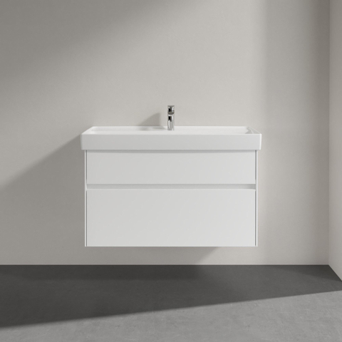 Villeroy & Boch Collaro wastafelonderkast - 95.4x54.6cm - 2 lades - mat wit SW479504