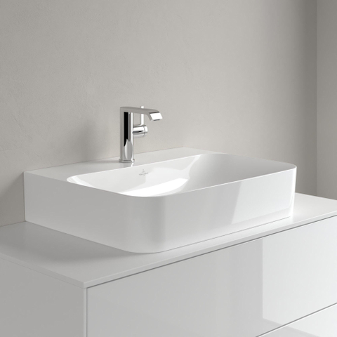 Villeroy & Boch Finion Lavabo - 600 x 470 x 164 mm - Blanc Alpin CeramicPlus - sans trop-plein - rectifié SW106474