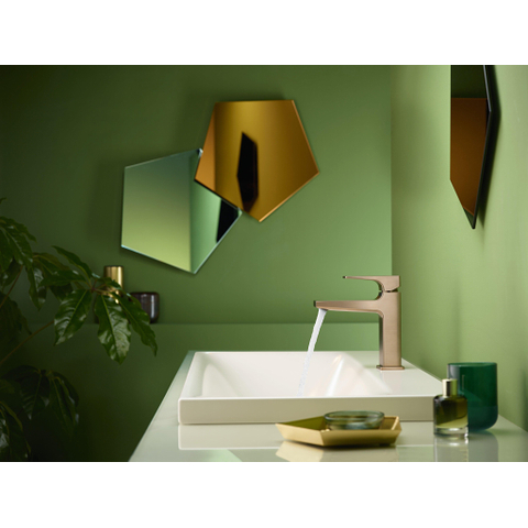 Hansgrohe Metropol 110 wastafelkraan - 18.4cm hoog - push open waste - voorsprong 13.5cm - geborsteld brons SW297565