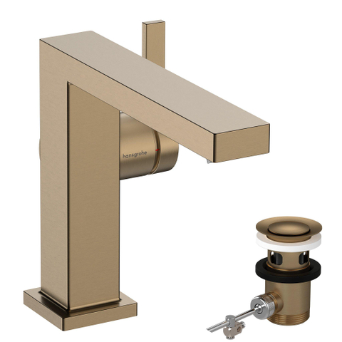 Hansgrohe Tecturis E Eengreeps wastafelkraan - 110 Fine - coolstart - met PopUp - trekwaste - geborsteld brons SW918460