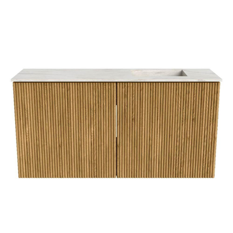 Mondiaz JOYA-DLUX 80cm toiletmeubel - kleur Oak - Wastafel FAYE positie Rechts 1 kraangat kleur Ostra. SW1422230