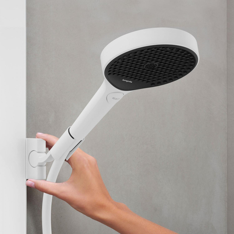 Hansgrohe RainFinity ensemble de douche pluie apparent – thermostatique – douche de tête Ø 36 cm – douchette 2 jets – blanc mat SW918188