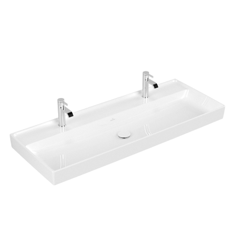 Villeroy & Boch Collaro meubelwastafel - 120x47cm - zonder overloop - met 2 kraangaten - White Alpine (glans wit) SW358347