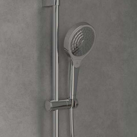 Villeroy & Boch Verve Showers Glijstangset - met drie functies - voor wandmontage - hoogglans chroom SW974369
