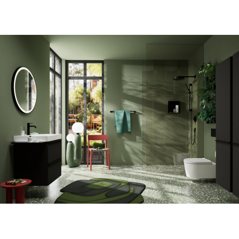 Hansgrohe Xarita Lite S miroir – rond Ø 70 cm – Éclairage LED – chauffage de miroir, à intensité variable – Noir mat SW1165134