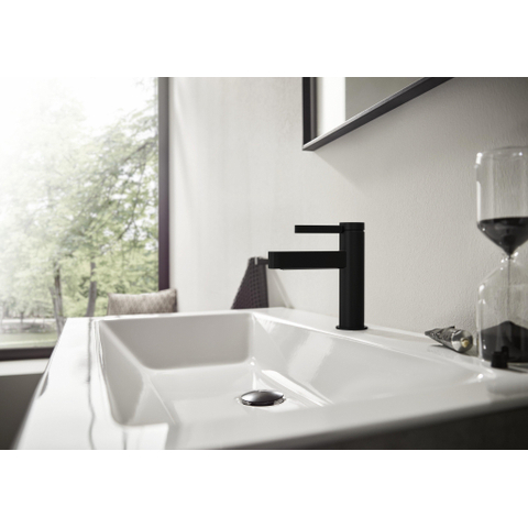 Hansgrohe Finoris Eengreeps wastafelmengkraan - 110 met PopUp - trekwaste - mat zwart SW651374