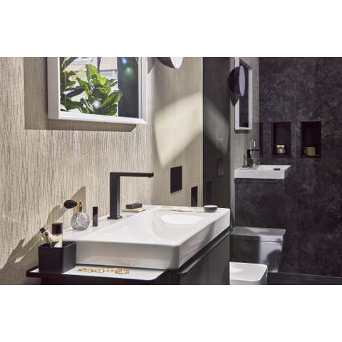 Hansgrohe Tecturis E Wastafelmengkraan - push to open plug - 15.8cm uitloop - coolstart - mat zwart SW918665