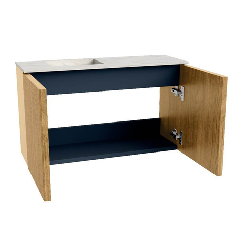 Mondiaz JOYA-DLUX Meuble de toilette 70cm - couleur Chêne - Vasque FAYE position Gauche Sans trou de robinet couleur Opalo SW1422173