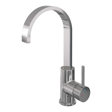 Brauer Chrome Carving Robinet lavabo rehaussé avec bec rotatif plat Modèle A - Levier Carving Chrome SW715451