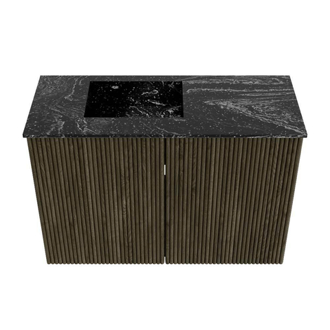 Mondiaz JOYA-DLUX 60cm meuble de salle de bains - couleur Shadow - Vasque FAYE position Gauche 1 trou de robinet couleur Lava. SW1422842