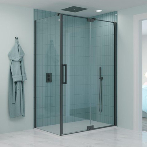 Crosswater Optix 10 Zijpaneel - voor Pivot inline - 80cm - gecoat slate gunmetal (antraciet) SW928153