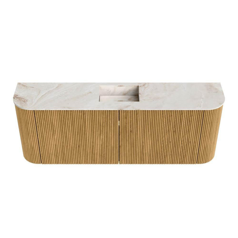 Mondiaz JOYA-DLUX Meuble de salle de bains - 113,2 cm - arrondi gauche et droite couleur Chêne - Vasque FAYE position Milieu Sans trou de robinet couleur Frappe SW1421919