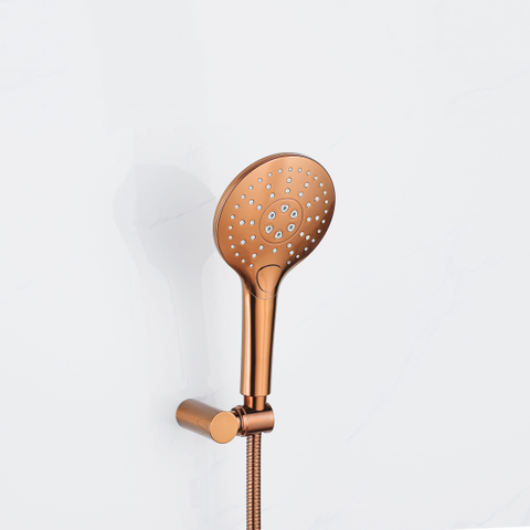 Fortifura Calvi Handdouche - diameter 12cm - rond - 3 standen - PVD - geborsteld koper SW970047