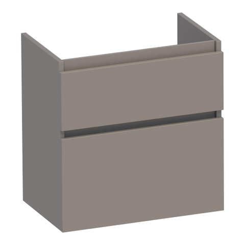 BRAUER Delight meuble sous-lavabo peu profond - 60x39x60cm - 2 tiroirs softclose - sans poignée - 1 découpe pour siphon - taupe mat SW1204155