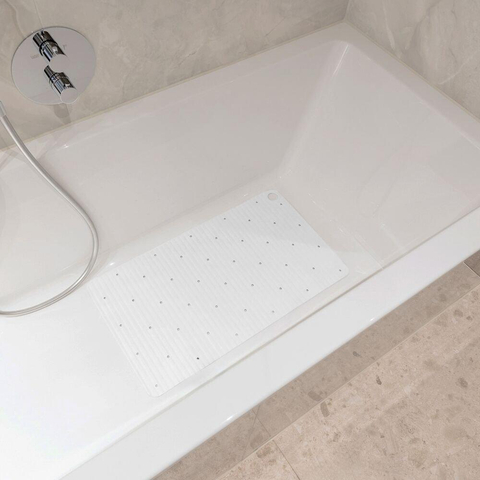 Sealskin Ribb Tapis de bain - 40x70cm - Antidérapant - inclus - crochet noir - Blanc SW1421062