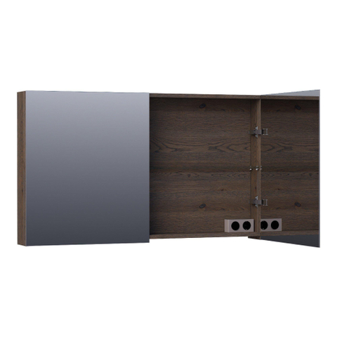 BRAUER Impress armoire de toilette – 119 x 70 x 15 cm – 2 portes, portes-miroir double face – Chêne noir SW393024
