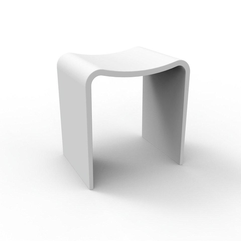 Fugaflow Caria Badkamerkrukje - 40x30x43cm - solid surface - mat wit - SW1204556