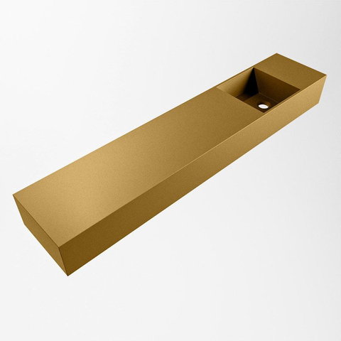 MONDIAZ TYNE lave-mains - 110x23x12cm - vasque droite - sans trou robinet - oro (doré) SW1026176
