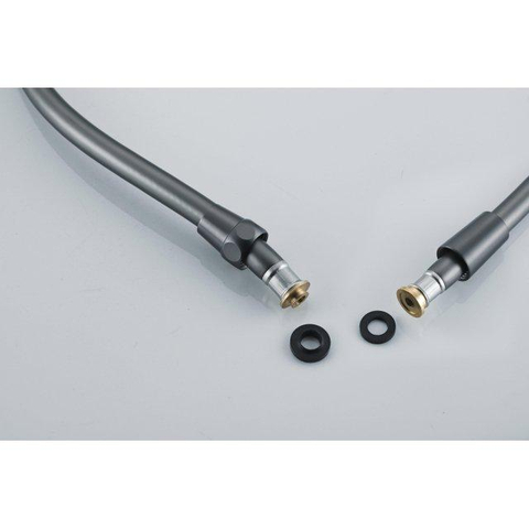Fortifura Calvi douchekraan - met glijstangset - met staafhanddouche - gladde doucheslang - PVD - geborsteld gunmetal (antraciet) SW811919