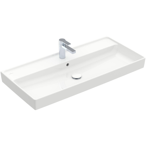 Villeroy & Boch Collaro meubelwastafel - 100x47cm - met overloop - 1 kraangat CeramicPlus - White Alpine (glans wit) SW358336