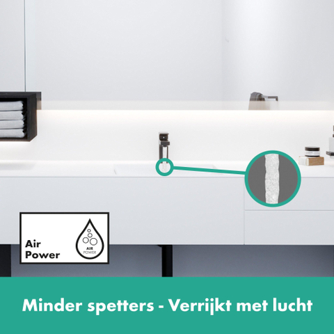 Hansgrohe Vernis Shape 1 greeps wastafelkraan - 100 met trekwaste - mat zwart SW651687
