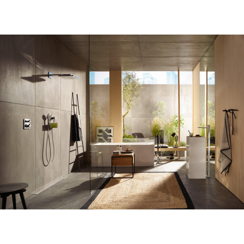 Hansgrohe Raindance e Square - hoofddouche E300 - 1jet - met douchearm 39cm - 30x30cm - hoogglans chroom SW157192