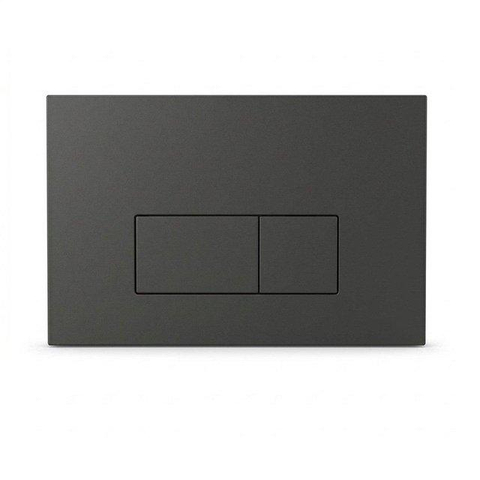 QeramiQ Dely Swirl Compact Toiletset - inbouwreservoir QeramiQ flush - 25mm zitting - kunststof bedieningsplaat mat antraciet - rechthoekige knoppen - mat wit SW1590821
