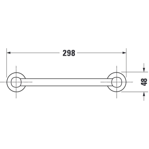 Duravit D-code Badgreep hoogglans - 25cm - chroom 0293310