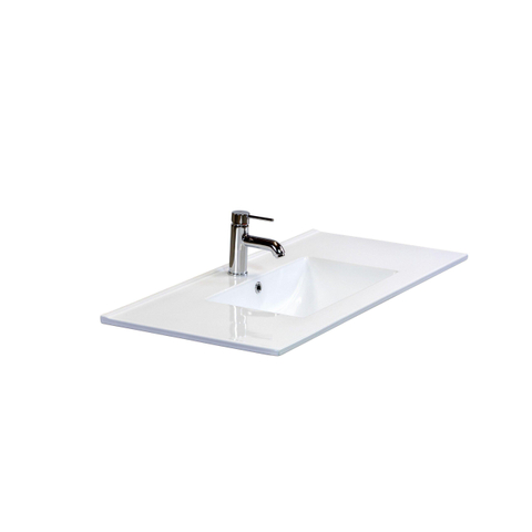 H&R Badmeubelen Enjoy Wastafel - 81x46x1.8cm - golf - keramiek wit SW235641