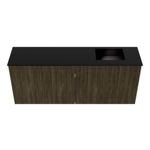 Mondiaz JOYA 100cm meuble de salle de bains - couleur Shadow - Vasque FAYE position Droite 1 trou de robinet couleur Urban. SW1421492