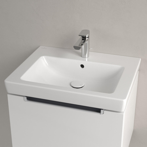 Villeroy & Boch Subway 2.0 lavabo à poser sur meuble - 60x47cm - 1 trou de robinetterie avec trop-plein ceramic+ blanc 1024107
