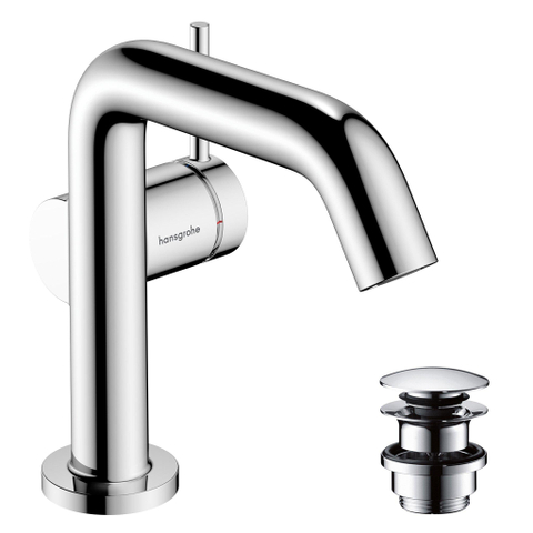 Hansgrohe Tecturis s 1 greeps wastafelkraan - 110 Fine - coolstart - met PushOpen - waste set - hoogglans chroom SW918626