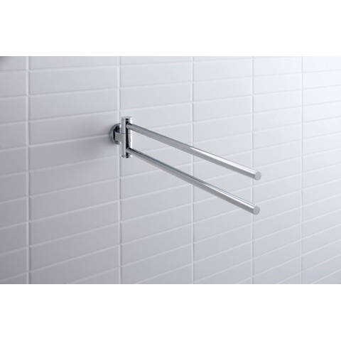 Duravit D-code 2 lids handdoekhouder - 44.5cm - hoogglans chroom GA49408