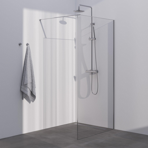 Brauer Season paroi de douche - 90x200cm - verre transparent avec cadre - 8mm - inox brossé SW1039029