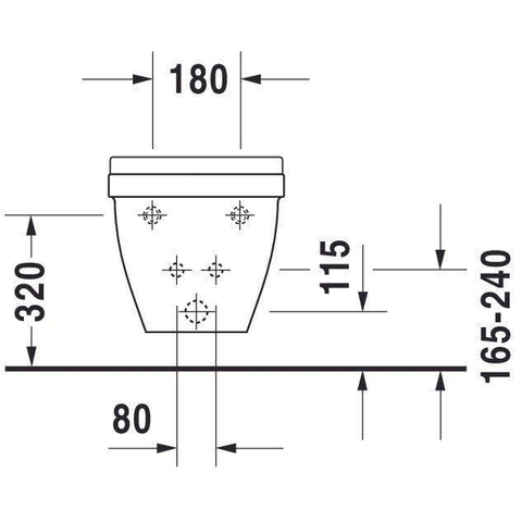 Duravit Starck 3 Wandbidet - 365x335x540mm - 1 kraangat overloop - verdekte bevestiging - glans wit 0293374