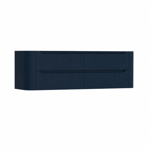 H&R Badmeubelen Juice Meuble sous lavabo - 140x45x50cm - coins arrondis - 4 tiroirs - poignée intégrée - chêne bleu SW1490198