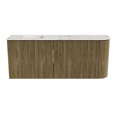 Mondiaz JOYA-DLUX 101.6cm toiletmeubel - ronding rechts kleur Dusk - Wastafel FAYE positie Links 1 kraangat kleur Frappe. SW1423106