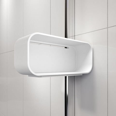 Sealskin Inc. Porte de douche pivotante et paroi latérale 100x100x200cm avec panier de douche verre de sécurité clair 8mm avec revêtement anticalcaire Argent brillant SW795485