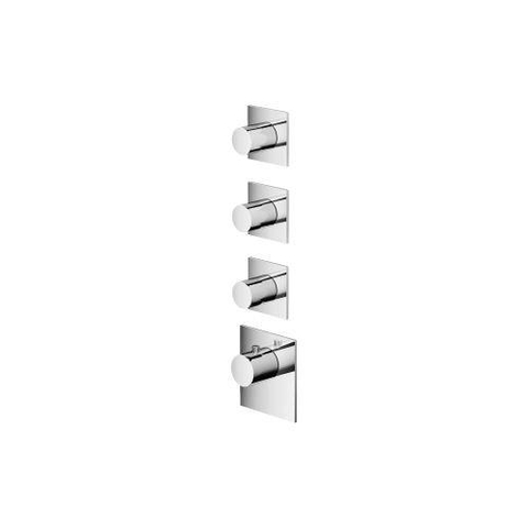 Hotbath Mate Afbouw deel Ext - 3 kr vierkant geb - geborsteld nikkel (RVS) SW74294
