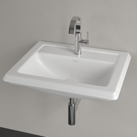 Villeroy & Boch Hommage opbouw wastafel - 63x52cm c+ - White Alpine (glans wit) 0108707