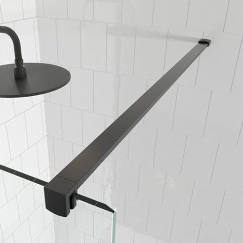 Crosswater GALLERY Stabilisatiestang - voor wandglas bevestiging - 10mm - glas - mat zwart SW700796