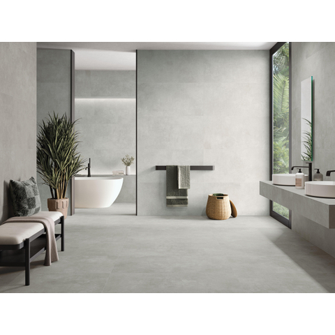 Terravito Belmiro wand- en vloertegel - 59.5x59.5cm - 9.5mm - Vierkant - gerectificeerd - Betonlook - mat zilver - Grey SW1595585