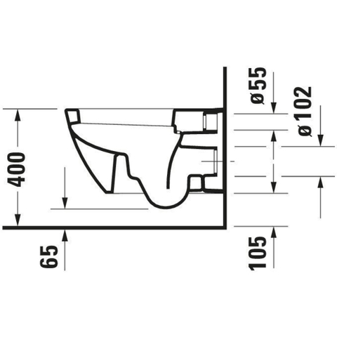 Duravit Happy D.2 Wandcloset - 54cm - met spoelrand - diepspoel - glans wit SW68370