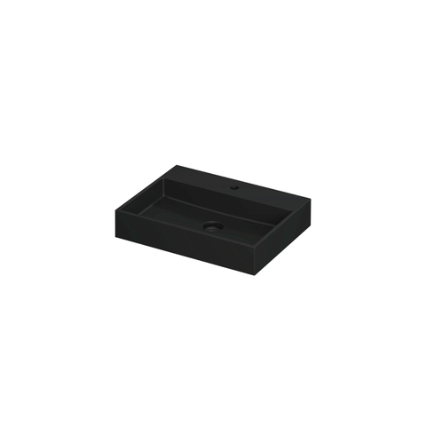 Ink United wastafel - 60x45x11cm - wasbak midden - 1 kraangat - mat zwart SW207317