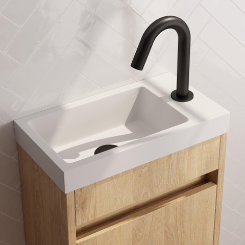 BRAUER Stripe Robinet de lavabo - apparent - bec courbé - noir mat SW1435184