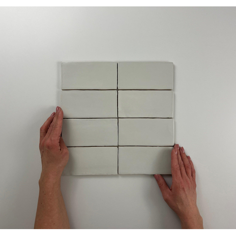 ÉCHANTILLON Terravito Galeno carreau mural - 7,5x15cm - 8,5mm - Rectangle - Gris clair mat SW736342